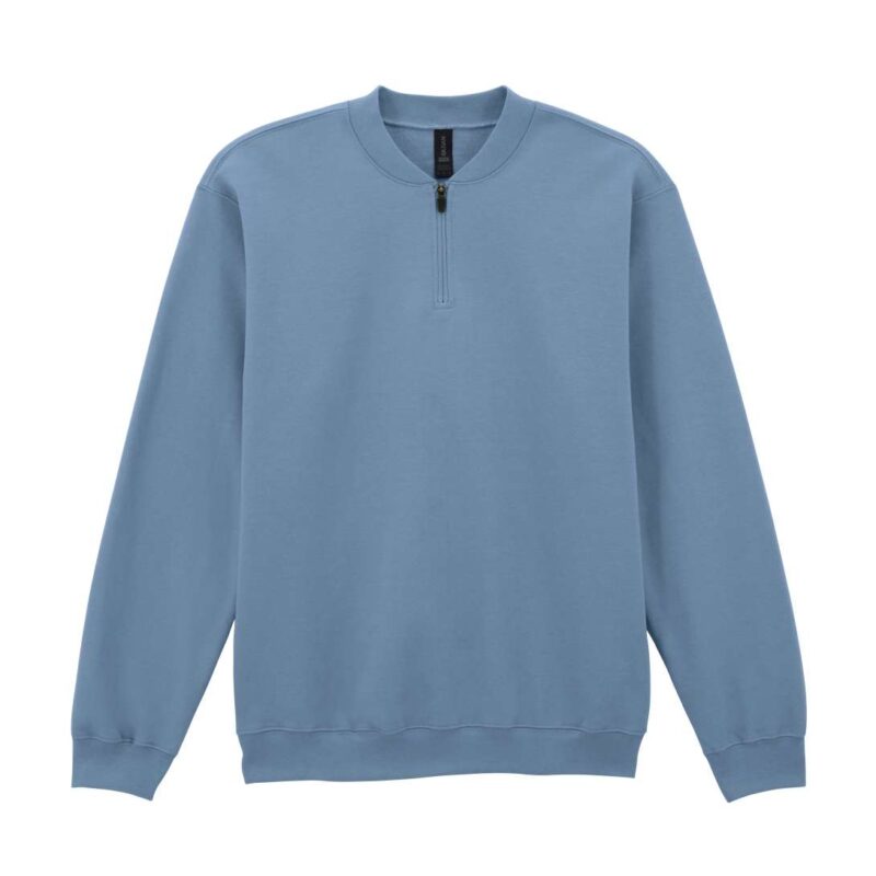 gisf008-stone_blue-a2 Gildan SOFTSTYLE™ ADULT MIDWEIGHT FLEECE 1/4 ZIP SWEATSHIRT - πέτρινο μπλε