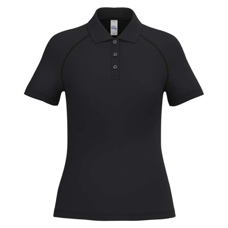 ib201-ideal_black-a1 iDeal Basic LADIES' BASIC POLYESTER POLO SHIRT - Ideal Black