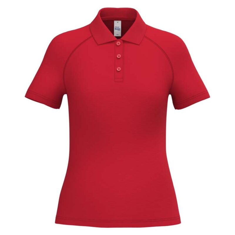 ib201-ideal_red-a1 iDeal Basic LADIES' BASIC POLYESTER POLO SHIRT - Ideal Red