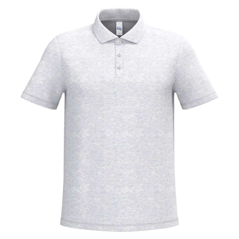 ib295-ideal_ash_heather-a1 iDeal Basic Ανδρικό PIQUE POLO SHIRT - 99% Cotton/11% Viscose