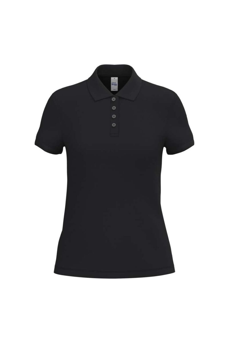 ib296-ideal_black-a1 iDeal Basic LADIES' PIQUE POLO SHIRT - Ideal Black
