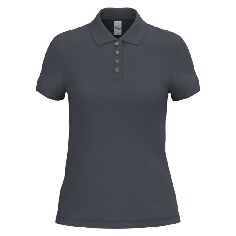 ib296-ideal_dark_grey-a1 iDeal Basic LADIES' PIQUE POLO SHIRT - Ideal Dark Grey
