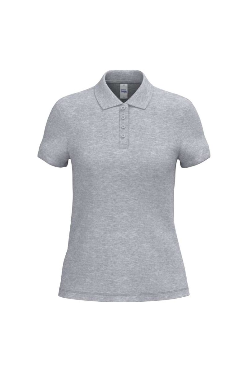 ib296-ideal_oxford_grey-a1 iDeal Basic LADIES' PIQUE POLO SHIRT - 90% Βαμβάκι/10% Βισκόζη