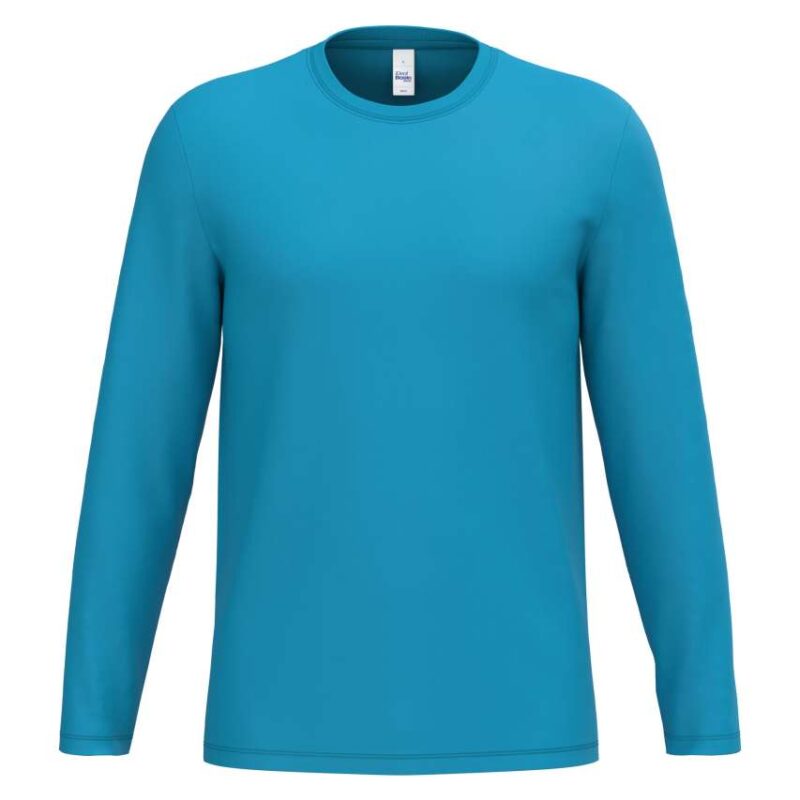 ib323-ideal_atoll_blue-a1 iDeal Basic T-SHIRT UNISEX IDEAL190 TUBULAR LSL - Ideal Atoll Blue