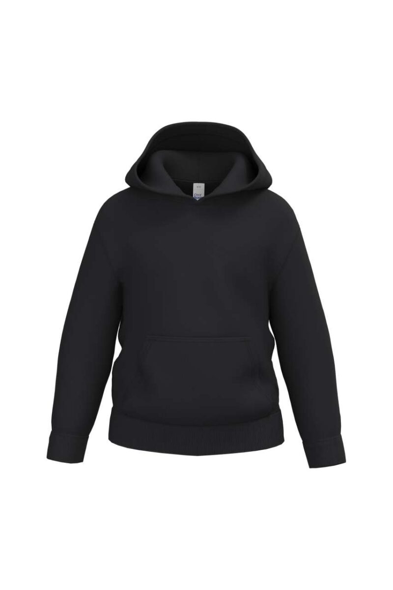 ib403-ideal_black-a1 iDeal Basic KIDS' BASIC HOODIE SWEATSHIRT - Ideal Black