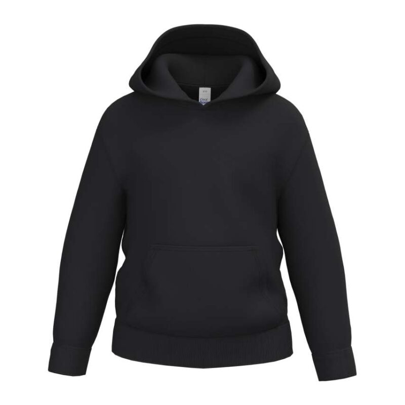 ib403-ideal_black-a1 iDeal Basic KIDS' BASIC HOODIE SWEATSHIRT - Ideal Black