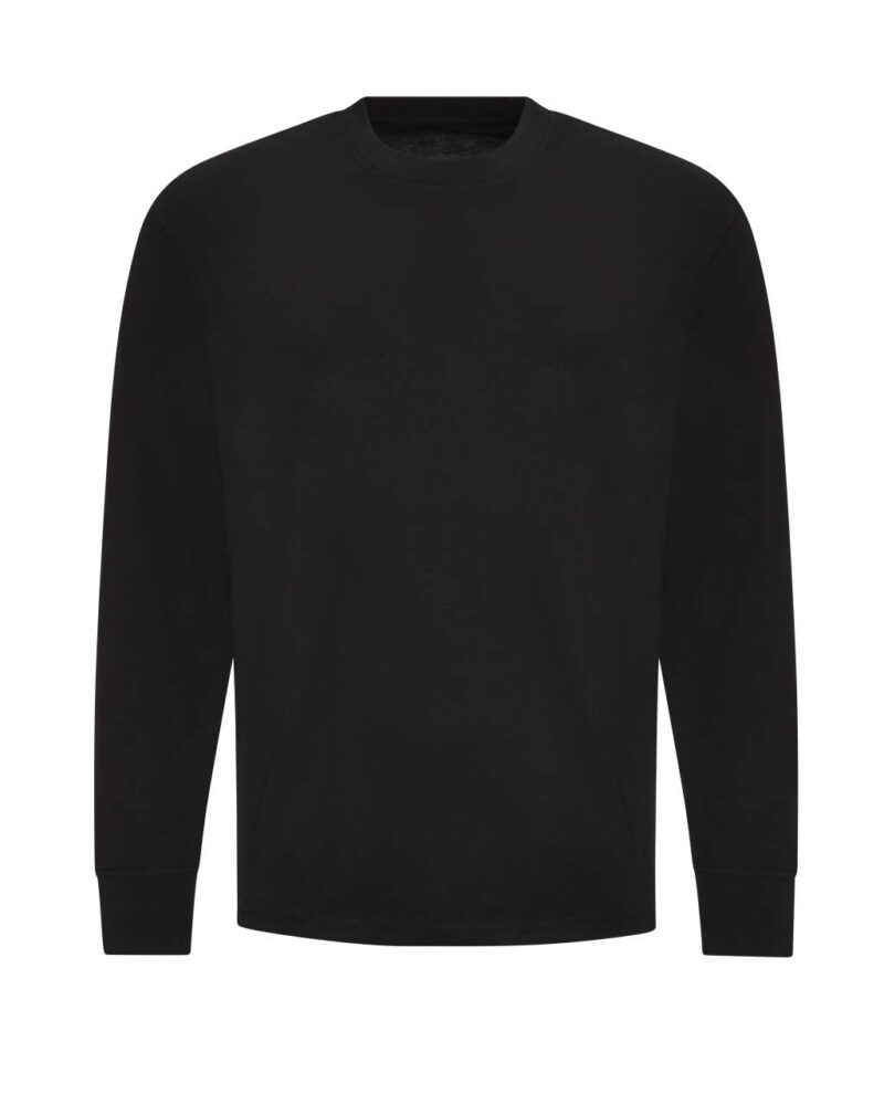 jt019-deep_black-a1 Just Ts OVERSIZE 100 LONG SLEEVE T-shirt - Βαθύ Μαύρο