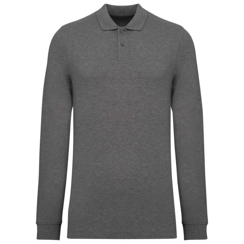ka2027-grey_heather-a1 Kariban SOL'S ORGANIC 180 PIQUÉ POLO ΑΝΔΡΙΚΟ ΜΑΚΡΥΜΑΝΙΚΟ - 70% Cotton/30% Polyester