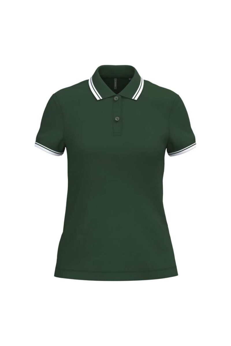 ka273-forest_green_white-a1 Kariban LADIE'S SHORT-SLEEVED POLOSHIRT WITH CONTRASTING PIPING - Δασικό Πράσινο/Λευκό