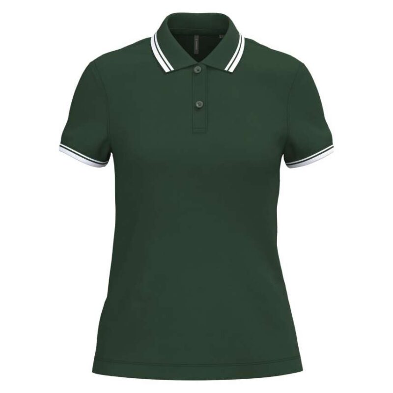 ka273-forest_green_white-a1 Kariban LADIE'S SHORT-SLEEVED POLOSHIRT WITH CONTRASTING PIPING - Δασικό Πράσινο/Λευκό