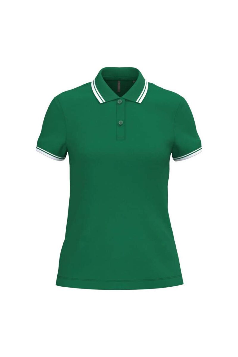 ka273-kelly_green_white-a1 Kariban LADIE'S SHORT-SLEEVED POLOSHIRT WITH CONTRASTING PIPING - πράσινο Kelly/λευκό
