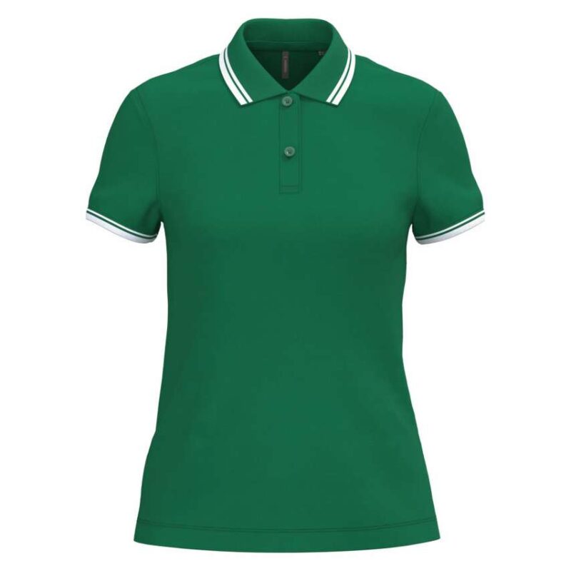 ka273-kelly_green_white-a1 Kariban LADIE'S SHORT-SLEEVED POLOSHIRT WITH CONTRASTING PIPING - πράσινο Kelly/λευκό
