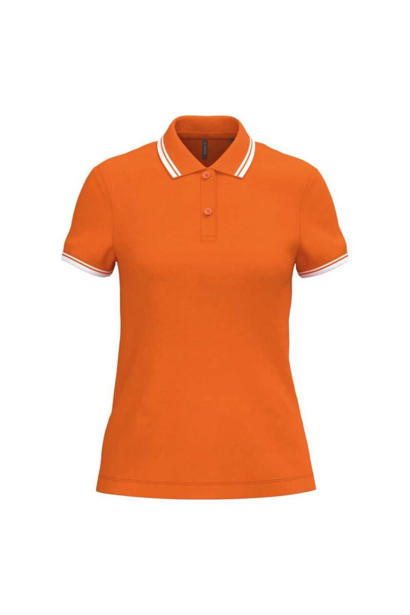 ka273-orange_white-a1 Kariban LADIE'S SHORT-SLEEVED POLOSHIRT WITH CONTRASTING PIPING - Πορτοκαλί/Λευκό