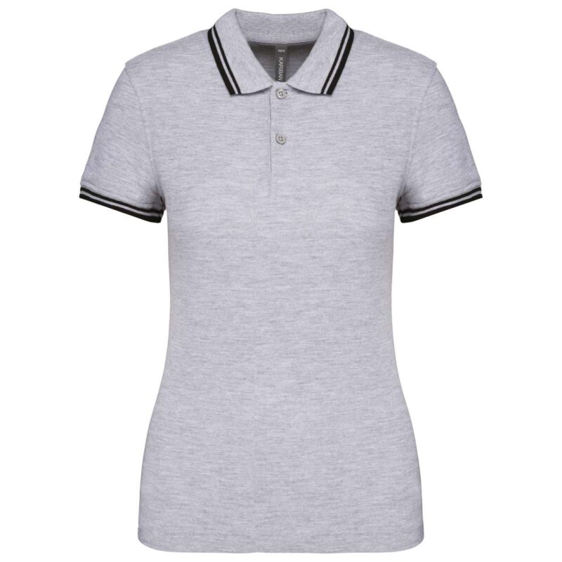 ka273-oxford_greyblack-a1 Kariban LADIE'S SHORT-SLEEVED POLOSHIRT WITH CONTRASTING PIPING - Oxford Grey/Black