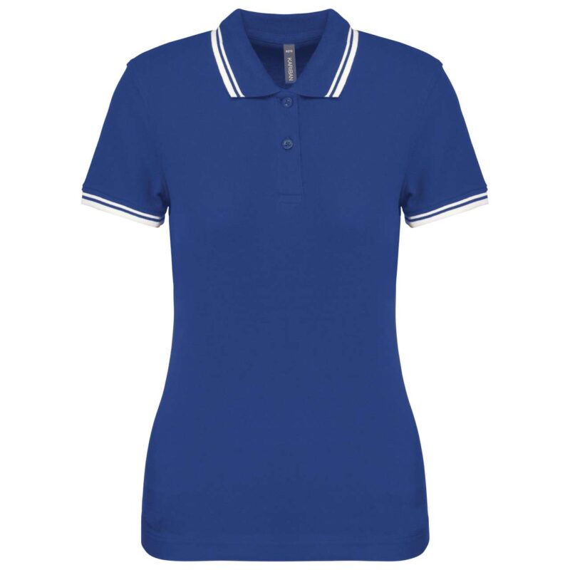 ka273-royal_blue_white-a1 Kariban LADIE'S SHORT-SLEEVED POLOSHIRT WITH CONTRASTING PIPING - βασιλικό μπλε/λευκό