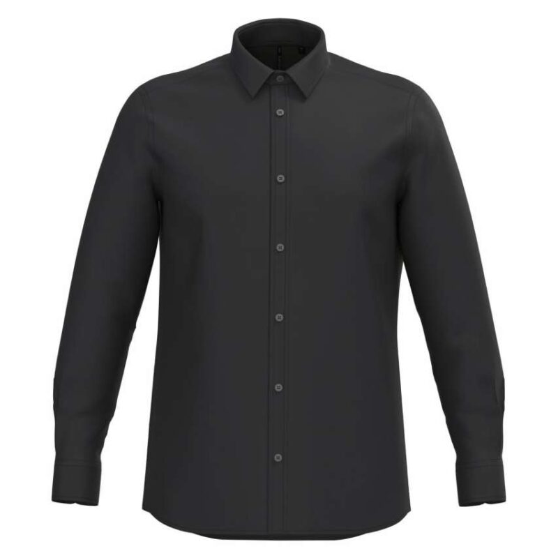 ka583-black-a1 Kariban Ανδρικό Πουκάμισο POPLIN EASY CARE από POLYCOTTON - Μαύρο
