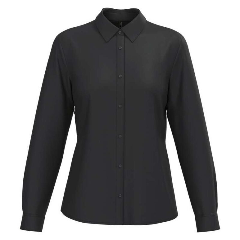 ka584-black-a1 Kariban LADIES' POPLIN EASY CARE POLYCOTTON SHIRT - Μαύρο