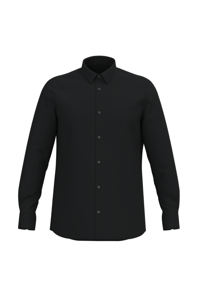 ka595-black-a1 Kariban MEN LONG-SLEEVED EASY CARE SHIRT WITHOUT POCKET - Μαύρο