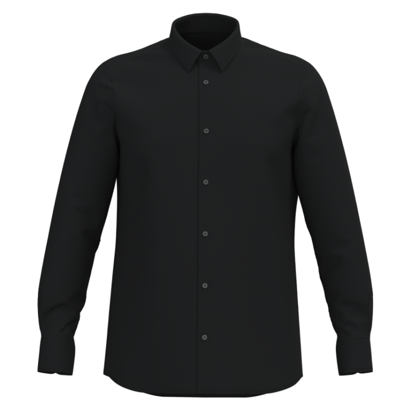 ka595-black-a1 Kariban MEN LONG-SLEEVED EASY CARE SHIRT WITHOUT POCKET - Μαύρο