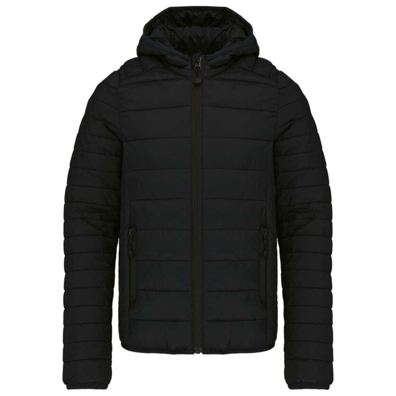 ka6112-black-a1 Kariban KIDS' LIGHTWEIGHT HOODED PADDED JACKET - Μαύρο