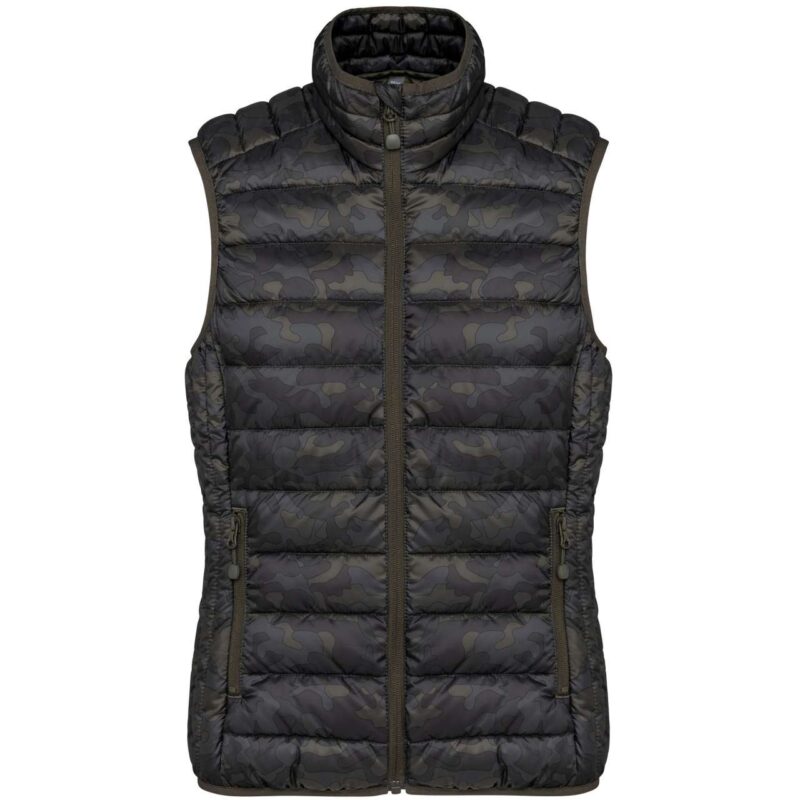 ka6114-jungle_camo-a1 Kariban LADIES' LIGHTWEIGHT SLEEVELESS FAKE DOWN JACKET - Jungle Camo