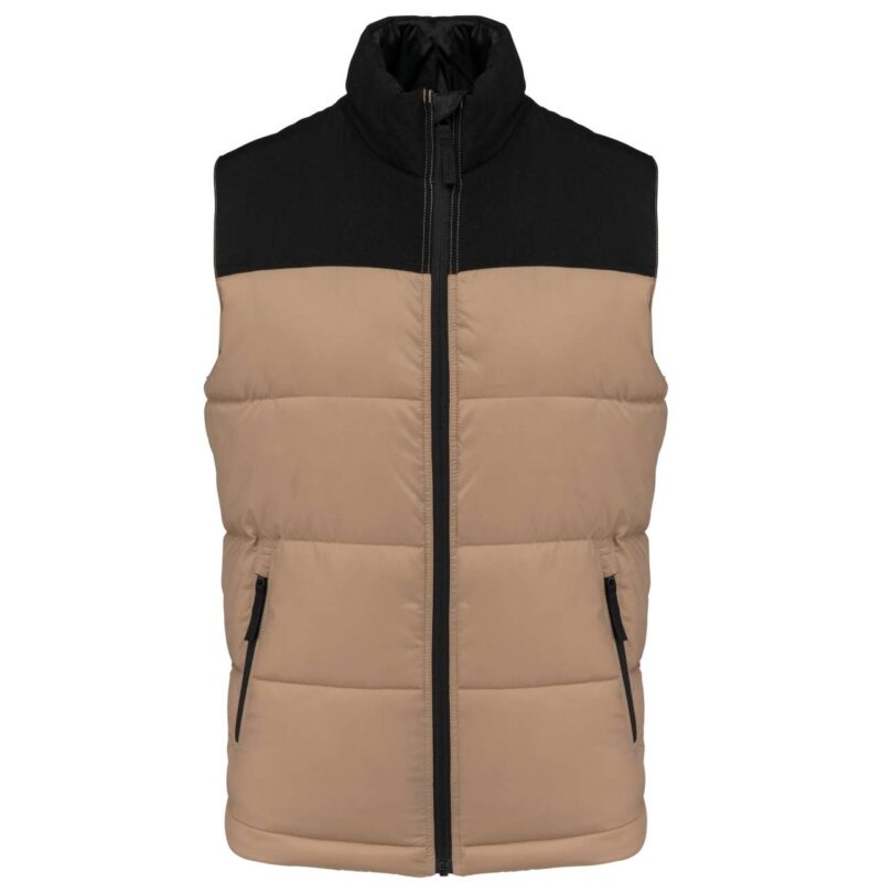 ka6162-wet_sandblack-a1 Kariban UNISEX BI-TONE PADDED BODYWARMER - Wet Sand/Black