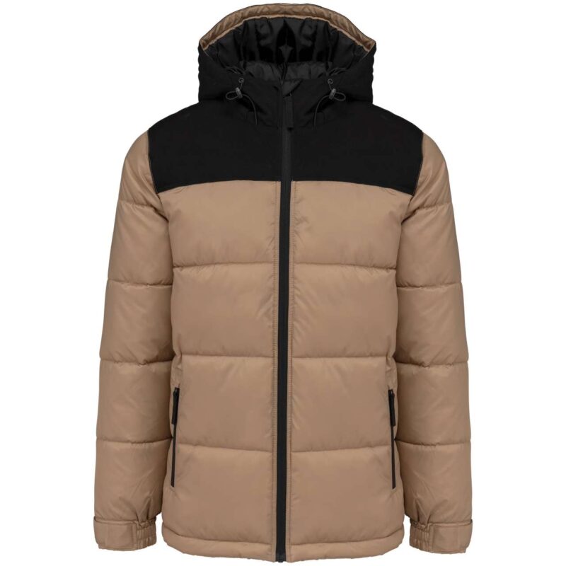 Kariban SOL'S RIDER BI-TONE UNISEX PADDED JACKET WITH HOOD - Wet Sand/Black