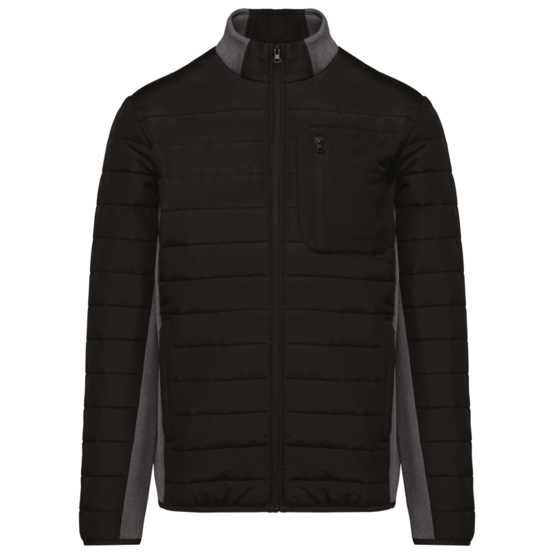ka6171-blackdark_grey_heather-a1 Kariban BI-MATERIAL PADDED JACKET για MEN - Black/Dark Grey Heather
