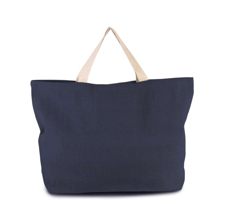 ki0260-navy-a1 Kimood RUSTIC JUCO LARGE HOLD-ALL SHOPPER BAG - Μπλε μαρίν