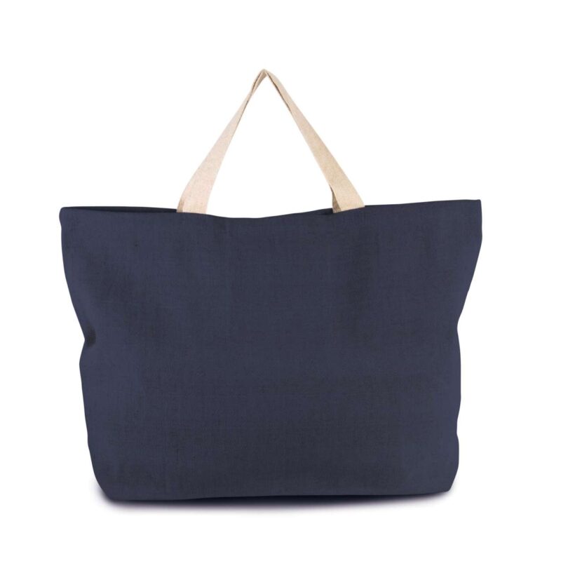 ki0260-navy-a1 Kimood RUSTIC JUCO LARGE HOLD-ALL SHOPPER BAG - Μπλε μαρίν