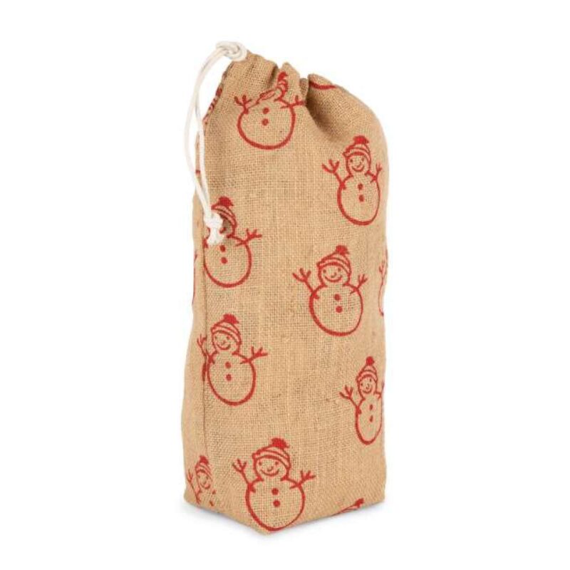 Kimood BOTTLE CARRIER WITH CHRISTMAS PATTERNS - Natural/Cherry Red
