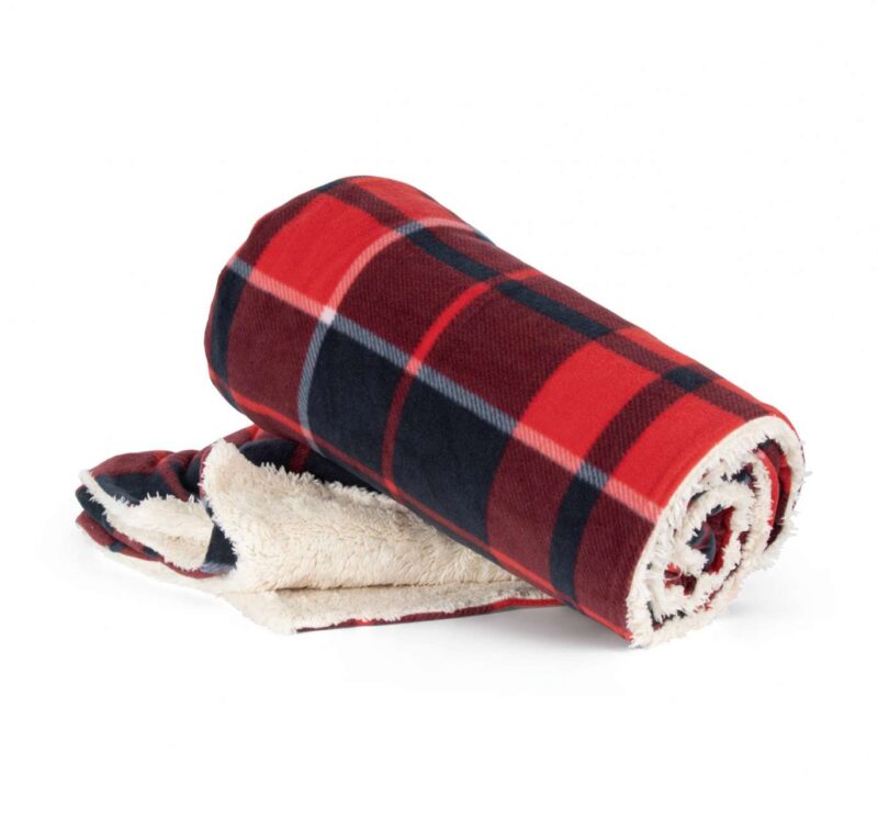 kp431-rednavy_checked-a1 K-UP SHERPA BLANKET - Red/Navy checked