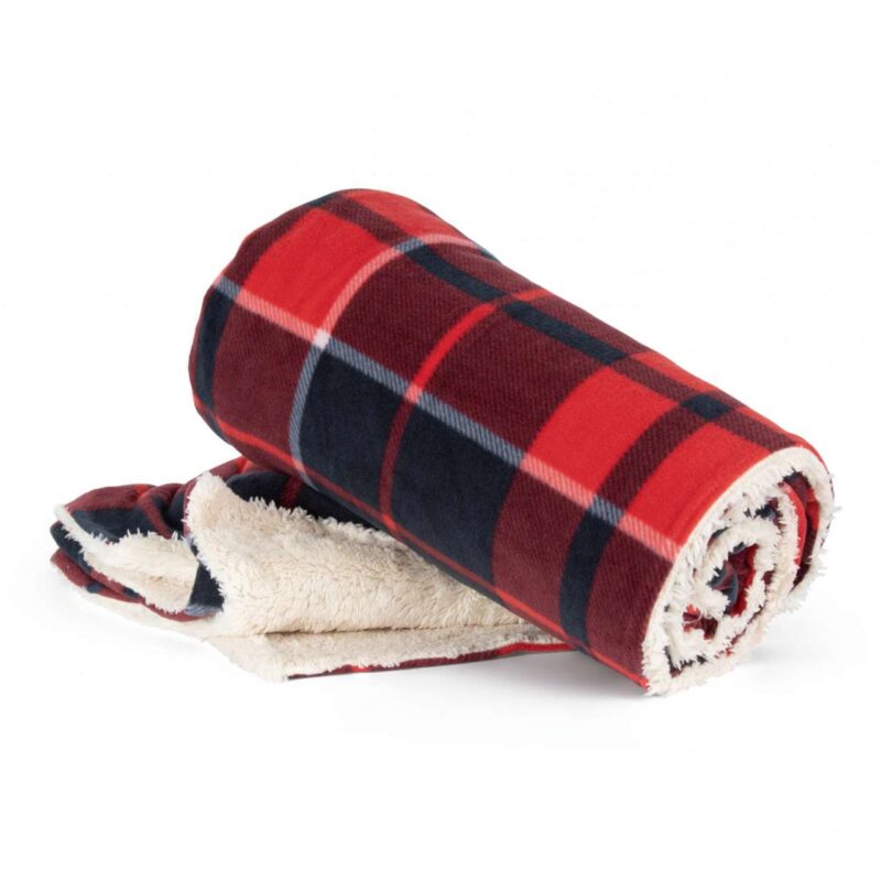 kp431-rednavy_checked-a1 K-UP SHERPA BLANKET - Red/Navy checked