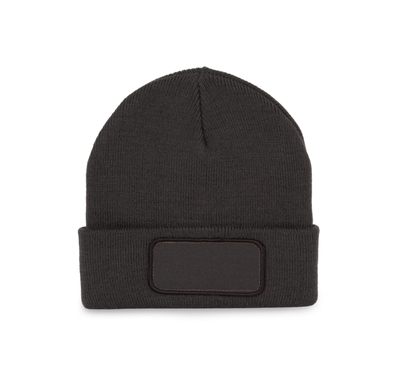 kp895-dark_grey-a1 K-UP BEANIE WITH PATCH - Σκούρο Γκρι