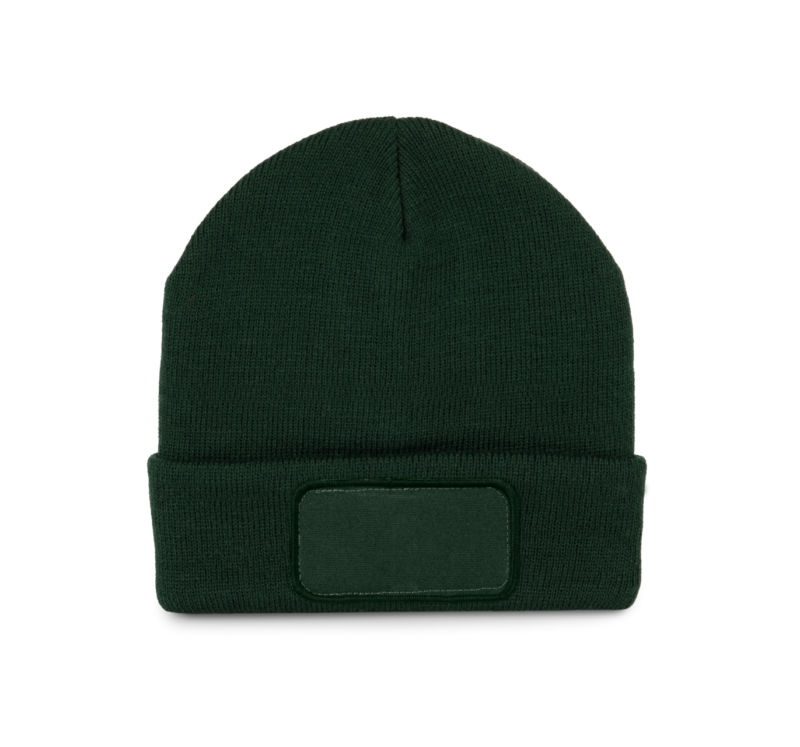 kp895-forest_green-a1 K-UP BEANIE WITH PATCH - Πράσινο του δάσους