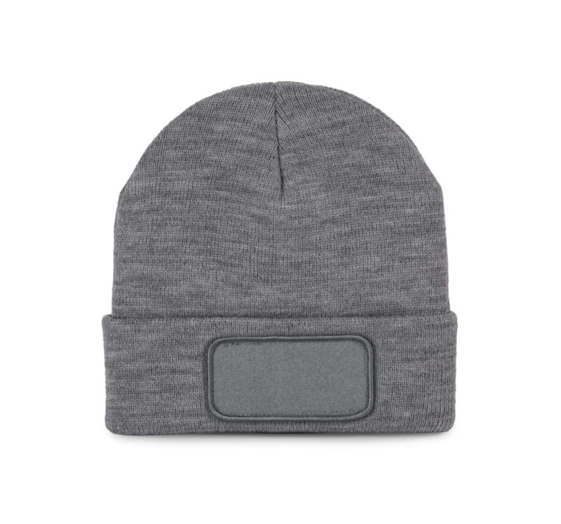 kp895-oxford_grey-a1 K-UP BEANIE WITH PATCH - Γκρι της Οξφόρδης