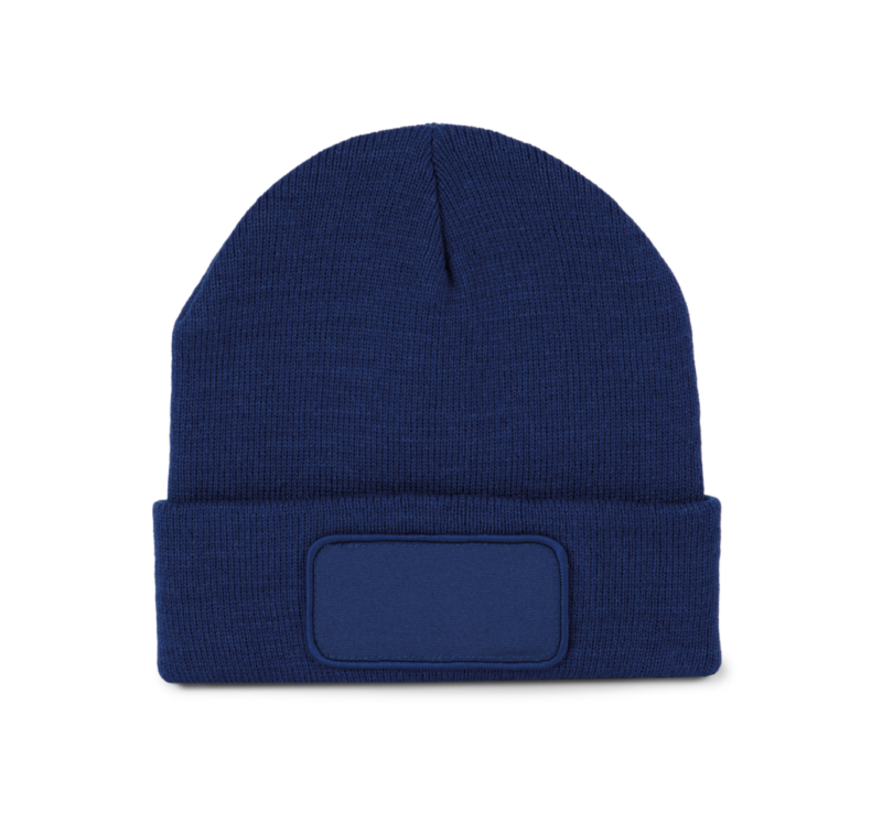 kp895-royal_blue-a1 K-UP BEANIE WITH PATCH - Βασιλικό μπλε
