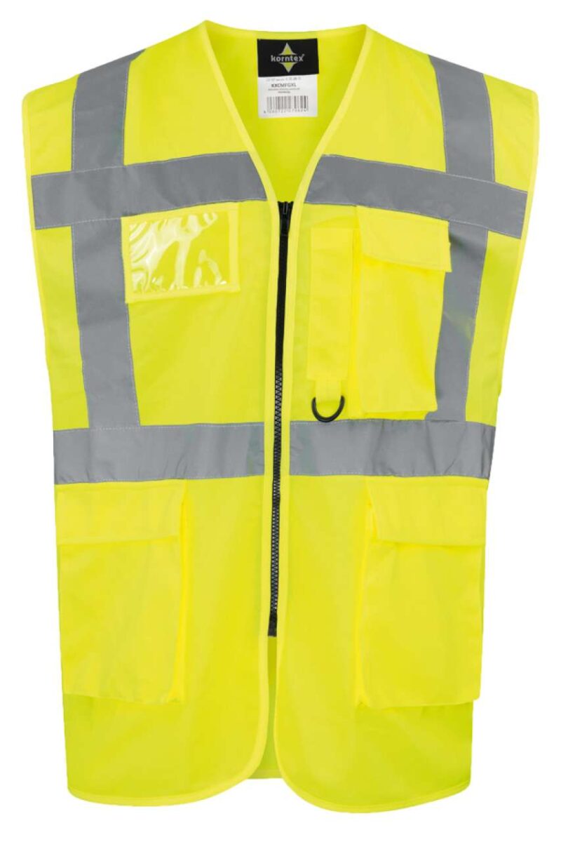 kxcmf-yellow-a1 Korntex ΕΚΤΕΛΕΣΤΙΚΟ ΓΙΛΕΚΟ ΑΣΦΑΛΕΙΑΣ ΜΕ ΠΟΛΥΛΕΙΤΟΥΡΓΙΚΕΣ ΤΣΕΠΕΣ "HAMBURG" - COMFORT POCKETS - Hi-Vis Yellow/Navy