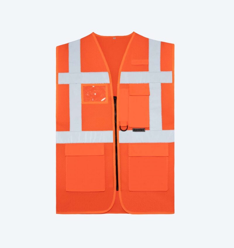 kxcmmf-hi_vis_orange-a1 Korntex Επαγγελματικό Γιλέκο Διχτυωτό "LARISA" - Hi-Vis Orange