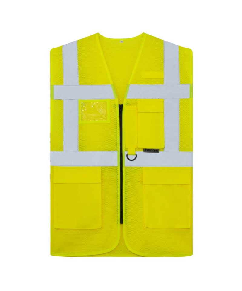 kxcmmf-hi_vis_yellow-a1 Korntex Επαγγελματικό Γιλέκο Διχτυωτό "LARISA" - Hi-Vis Yellow