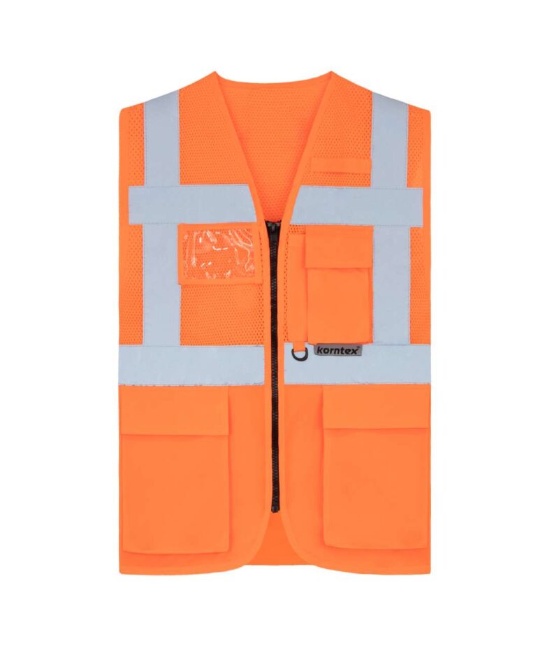 kxexq-orange-a2 Korntex MULTIFUNCTIONAL VEST MESH "ATHENS" - πορτοκαλί