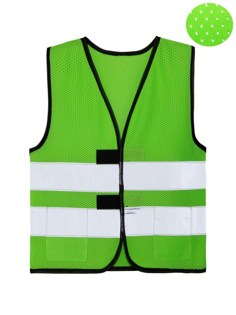 kxkwm-neon_green-a1 Korntex MESH SAFETY VEST FOR CHILDREN "KORFU" - Νέον Πράσινο