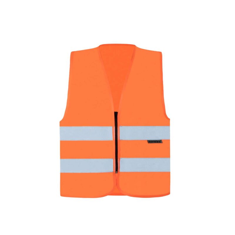 Korntex SAFETY VEST WITH ZIPPER "COLOGNE" - πορτοκαλί