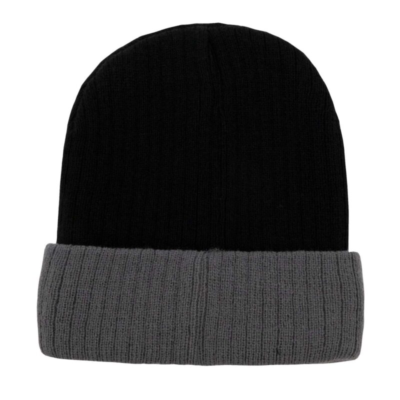 Korntex TWO-TONE KNITTED METZ - HAT - Μαύρο/Γκρι
