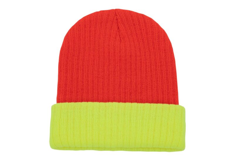 kxst-orangeyellow-a1 Korntex TWO-TONE KNITTED METZ - HAT - Orange/Yellow