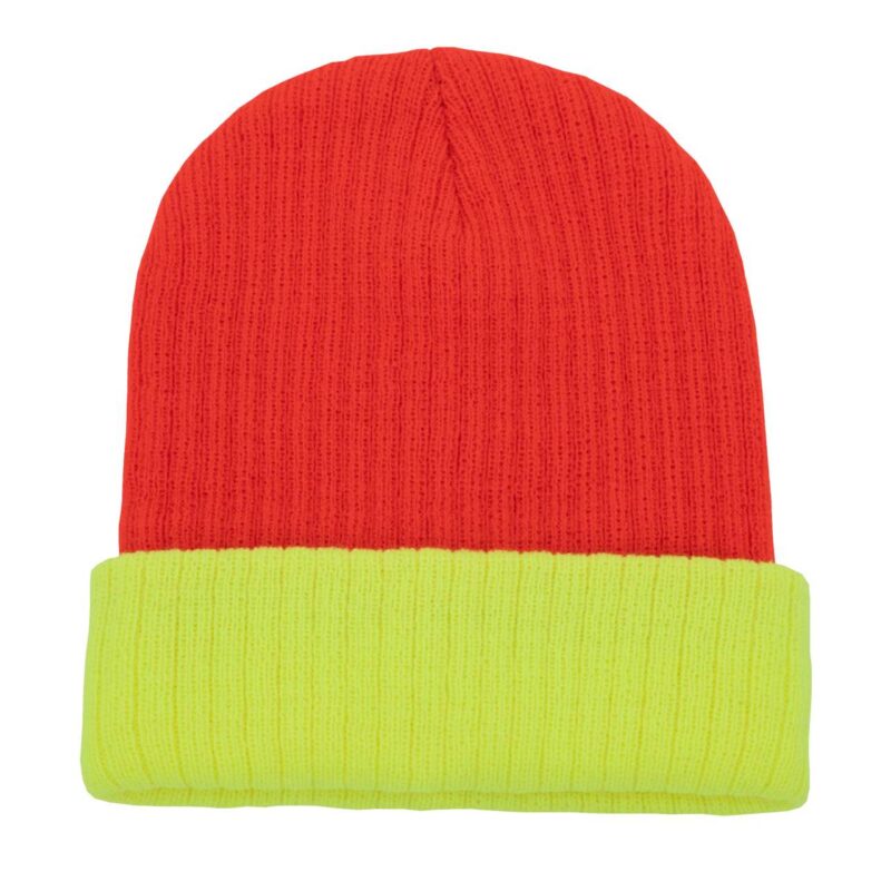 Korntex TWO-TONE KNITTED METZ - HAT - Orange/Yellow