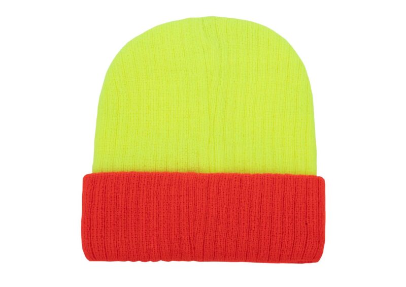 kxst-yelloworange-a1 Korntex TWO-TONE KNITTED METZ - HAT - Yellow/Orange
