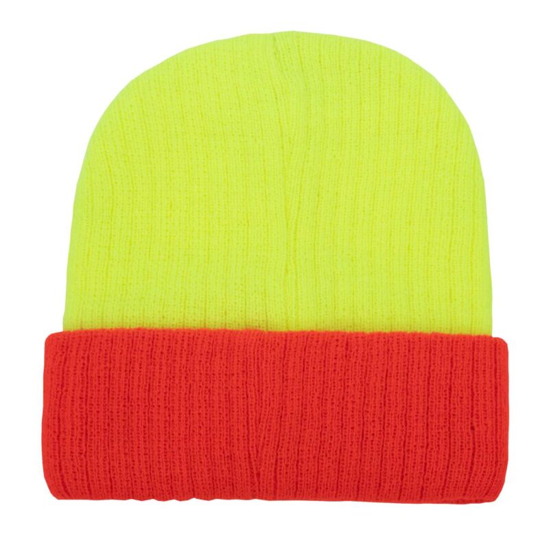 Korntex TWO-TONE KNITTED METZ - HAT - Yellow/Orange
