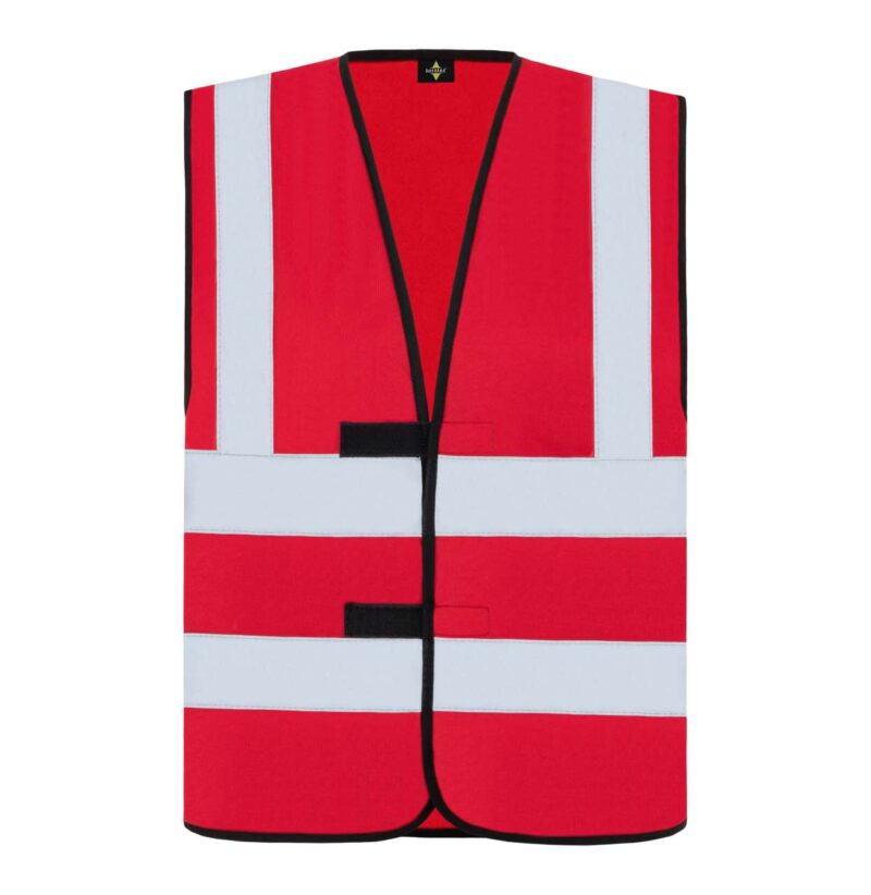 kxvr-red-a2 Korntex FUNCTIONAL / REFLECTIVE HANNOVER "STRIPES" - SAFETY VEST FOUR - Κόκκινο