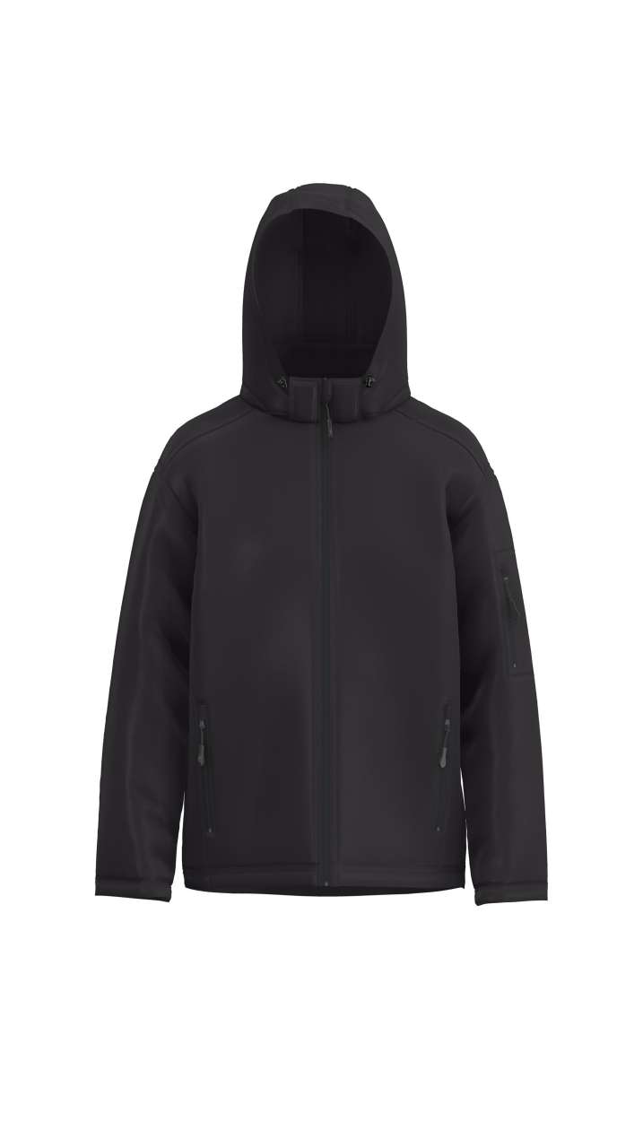 le820-black-a1 Legend Classics Ανδρικό SOFTSHELL’S JACKET 3-LAYER HOODED DETACHABLE - Μαύρο